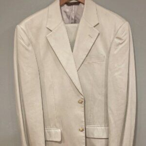 Perry Ellis Tan 2 button blazer, 40 Regular summer weight cotton and rayon